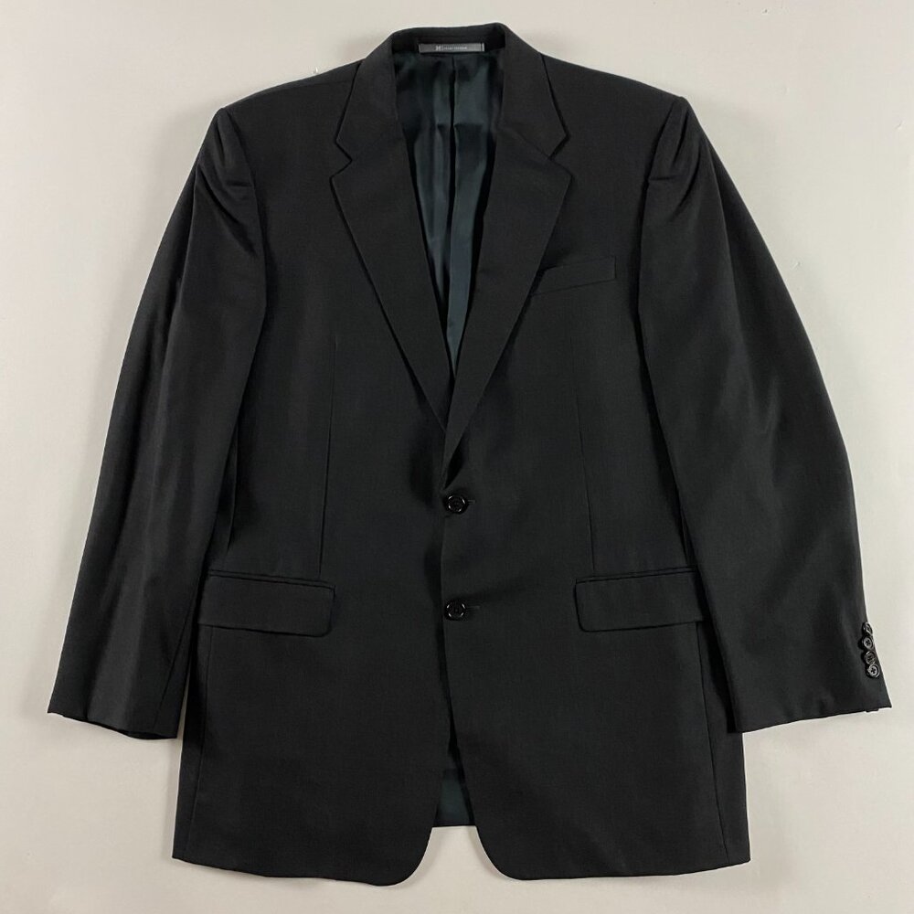 Hickey Freeman Loro Piana Tasmanian Super 130s Wool Blazer Sport Coat Gray 43 L